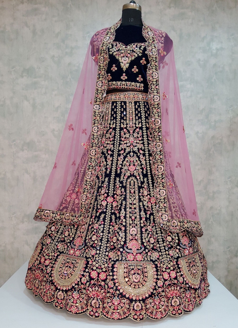 Deserving Embroidered Velvet Trendy Lehenga Choli