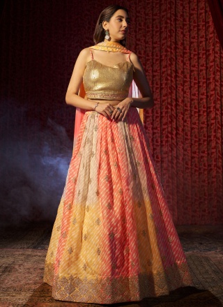 Divine Printed Mehndi Lehenga Choli