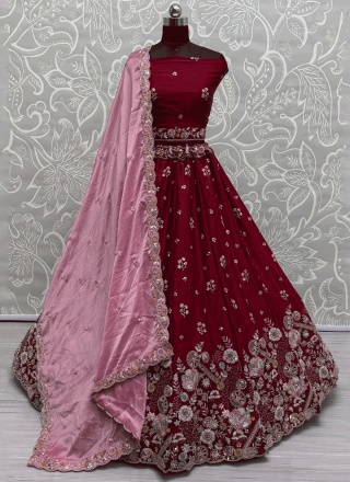 Divine Thread Silk Rani Designer Lehenga Choli