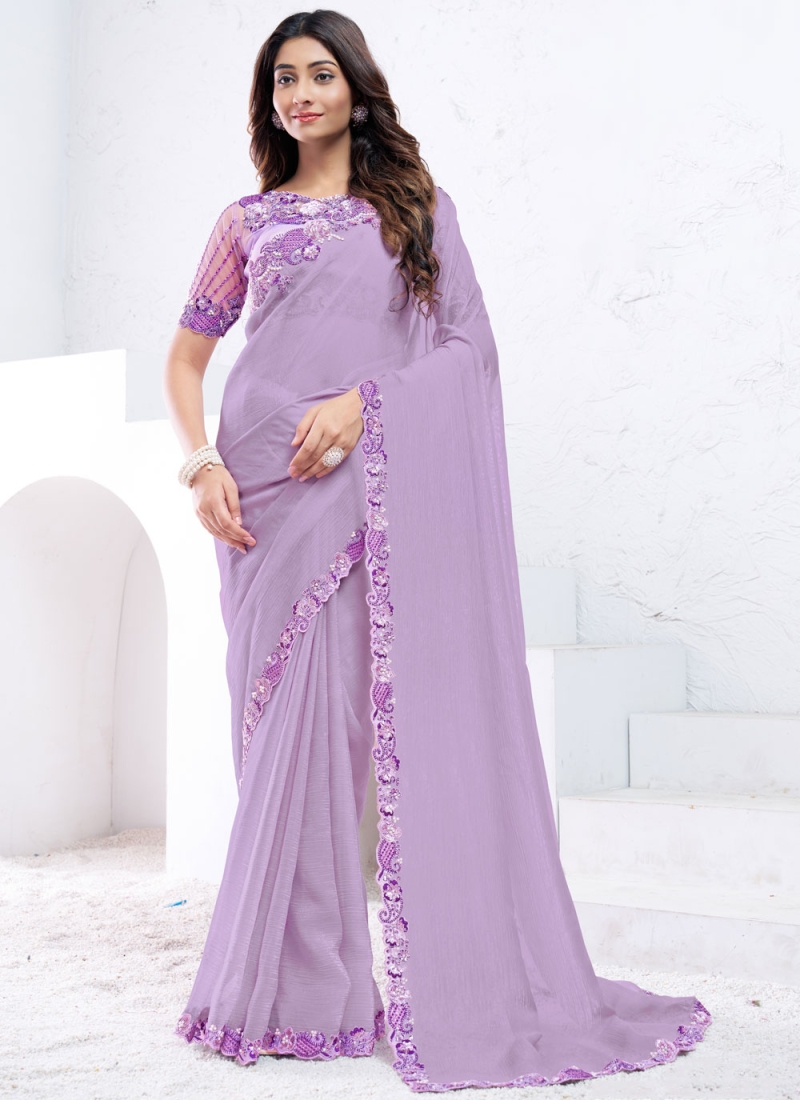 Elite Lavender Contemporary Saree