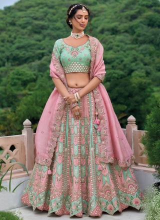 Embroidered Silk Trendy Lehenga Choli in Mustard