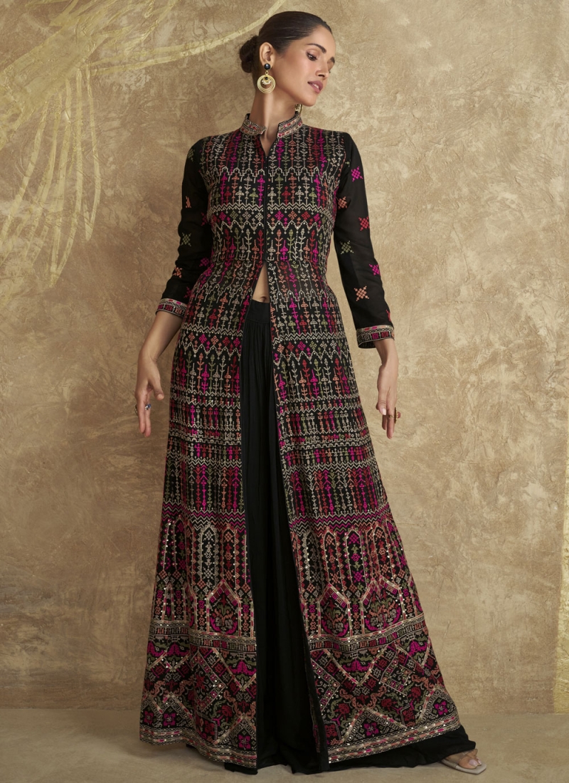 Enchanting Embroidered Black Trendy Salwar Kameez 