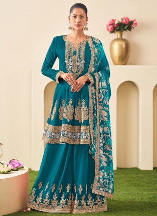 Enthralling Chinon Readymade Salwar Kameez