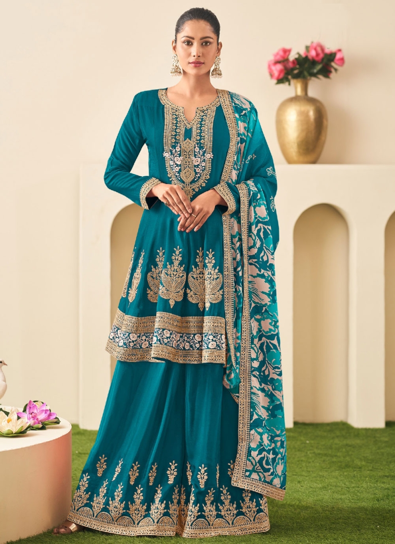 Enthralling Chinon Readymade Salwar Kameez