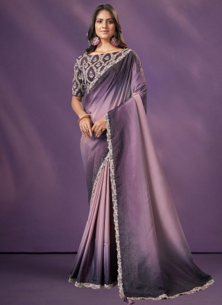 Enthralling Embroidered Ceremonial Shaded Saree