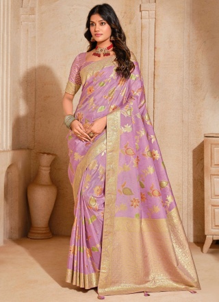 Epitome Fancy Silk Purple Designer Saree