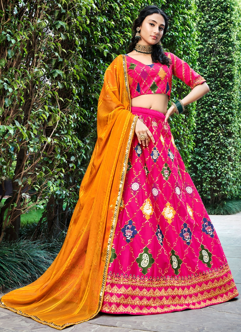 Pink Festival Silk Designer Lehenga Choli