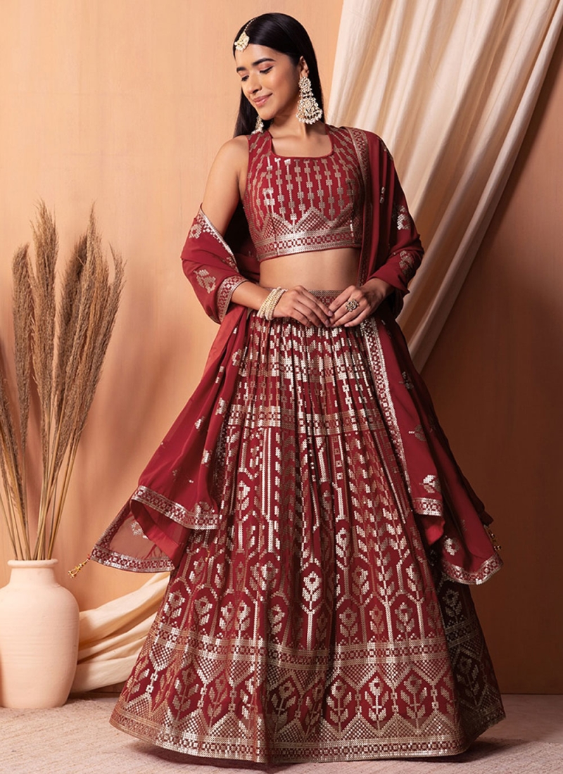 Ethnic Embroidered Georgette Trendy Lehenga Choli