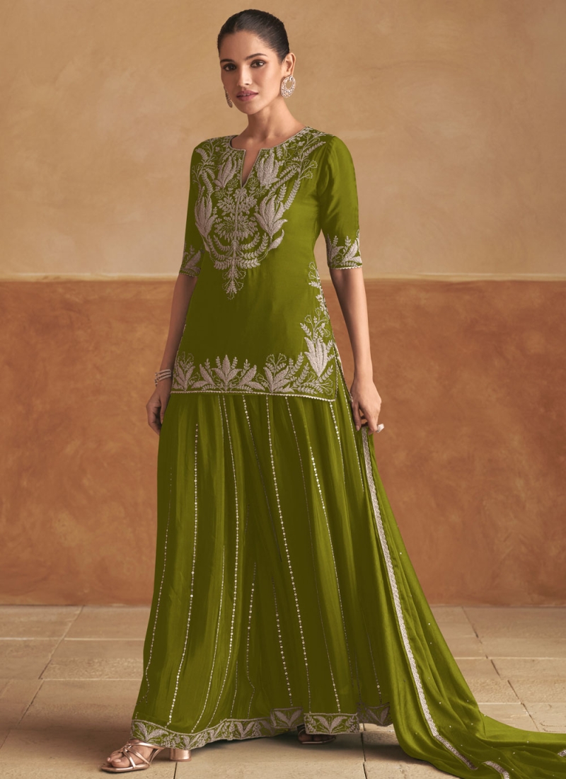 Exciting Embroidered Green Trendy Salwar Kameez 