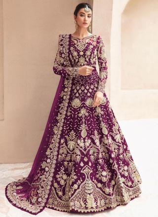 Exquisite Purple Floor Length Gown