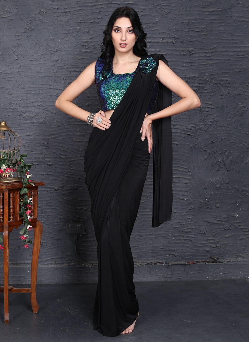 Buy online Black Self Design Party Wear Saree from ethnic wear for Women by  Shrithi Fashion Fab for ₹809 at 60% off | 2024 Limeroad.com