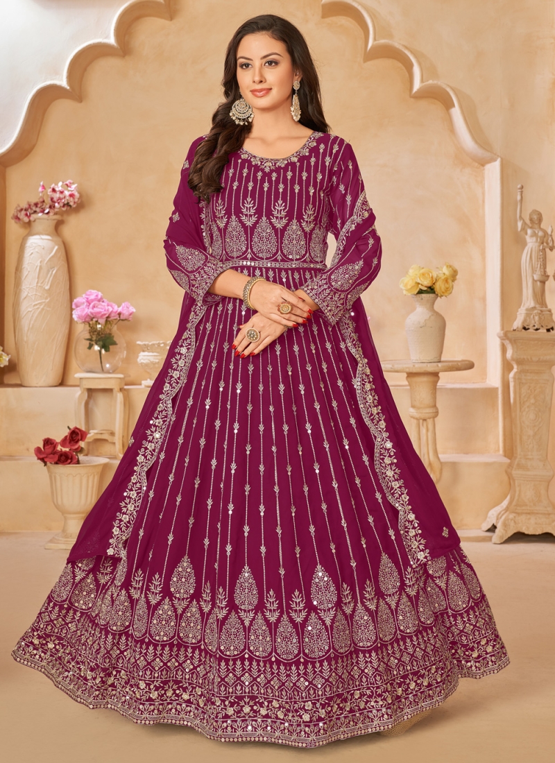 Fantastic Embroidered Faux Georgette Salwar Kameez