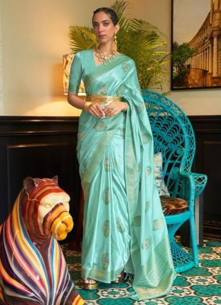 Fantastic Firozi Trendy Saree