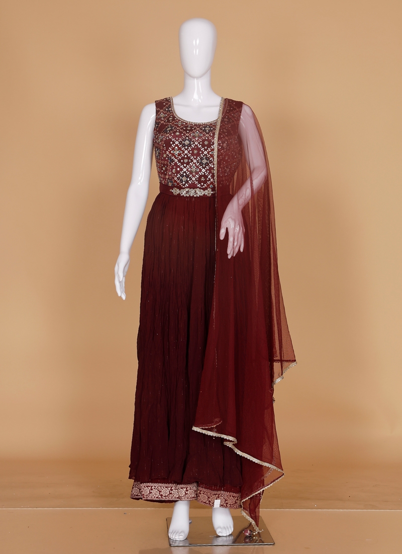 Faux Georgette Ceremonial Anarkali Suit