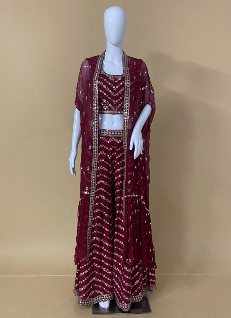 Faux Georgette Indo Western