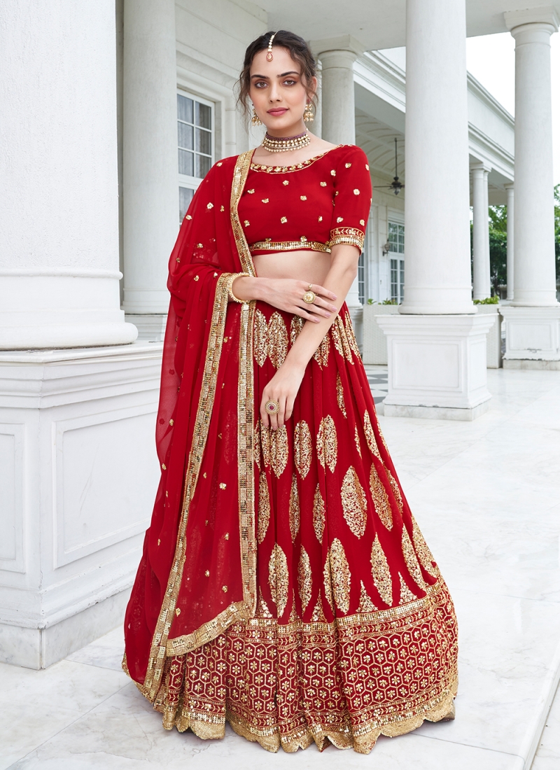 Red Designer Lehenga | Wedding Wear Red Lehenga Choli | Red Lehenga |  Designer Red Lehenga | Red Lehenga Online | Buy Lehenga Online – Lady India