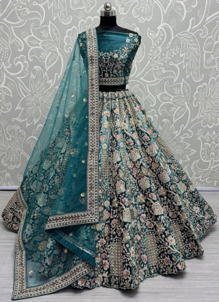 Firozi Color Designer Lehenga Choli