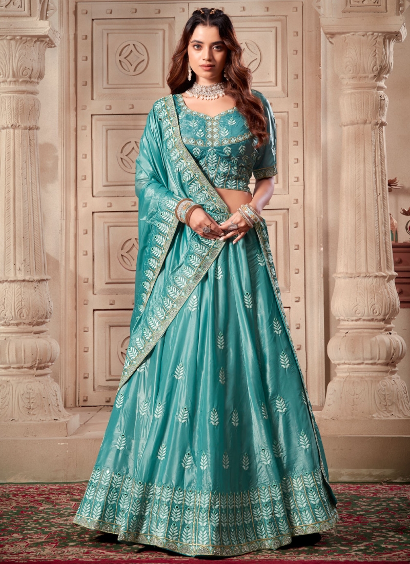 Firozi Sangeet Silk Readymade Lehenga Choli