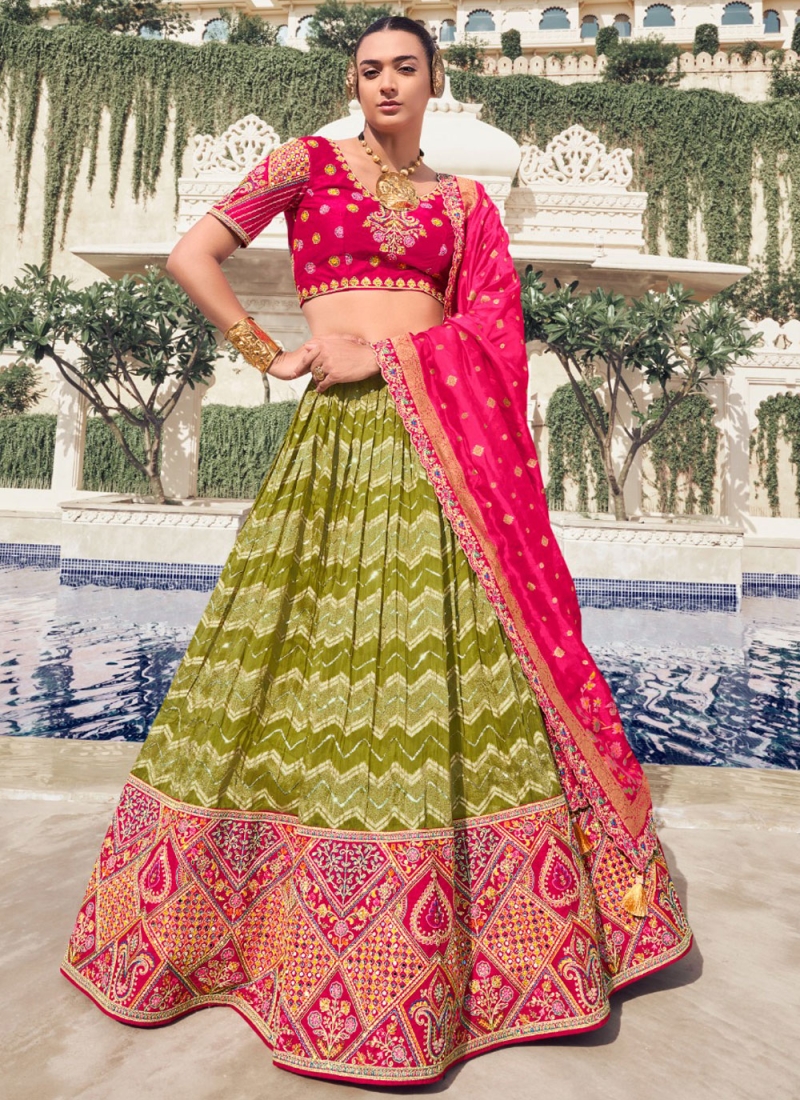 Flamboyant Tissue Trendy Lehenga Choli