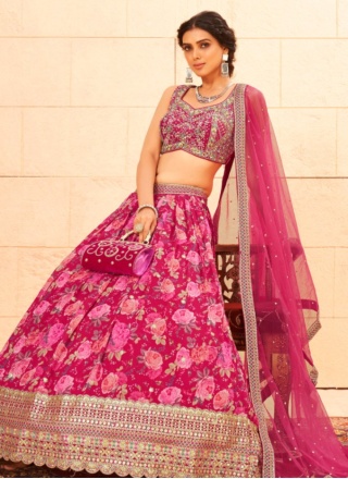 Red Juna Satin Organza Printed And Embellished Lehenga Set - Ready to –  Studio East6