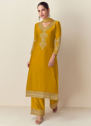 Flawless Chinon Embroidered Readymade Salwar Kameez