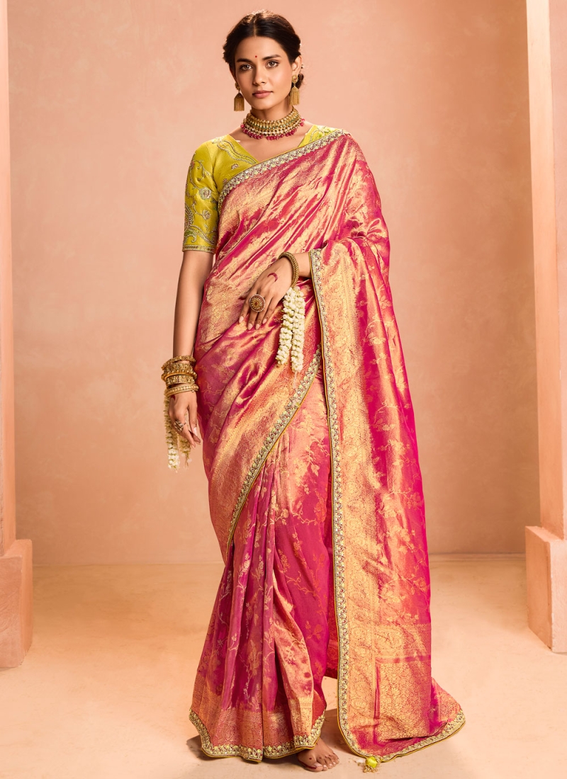 Flawless Rani Embroidered Trendy Saree