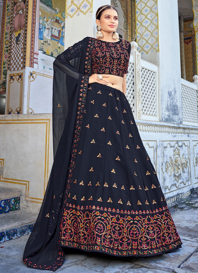 Buy Blue Floral Applique Lehenga Set by Designer THE LITTLE BLACK BOW  Online at Ogaan.com