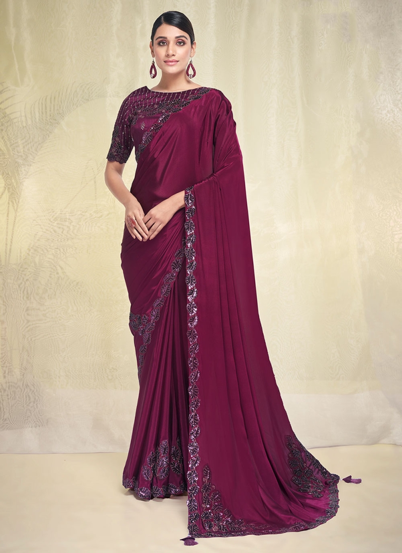 Plain Saree with Printed Blouse in Pune at best price by Poona Lace -  Justdial