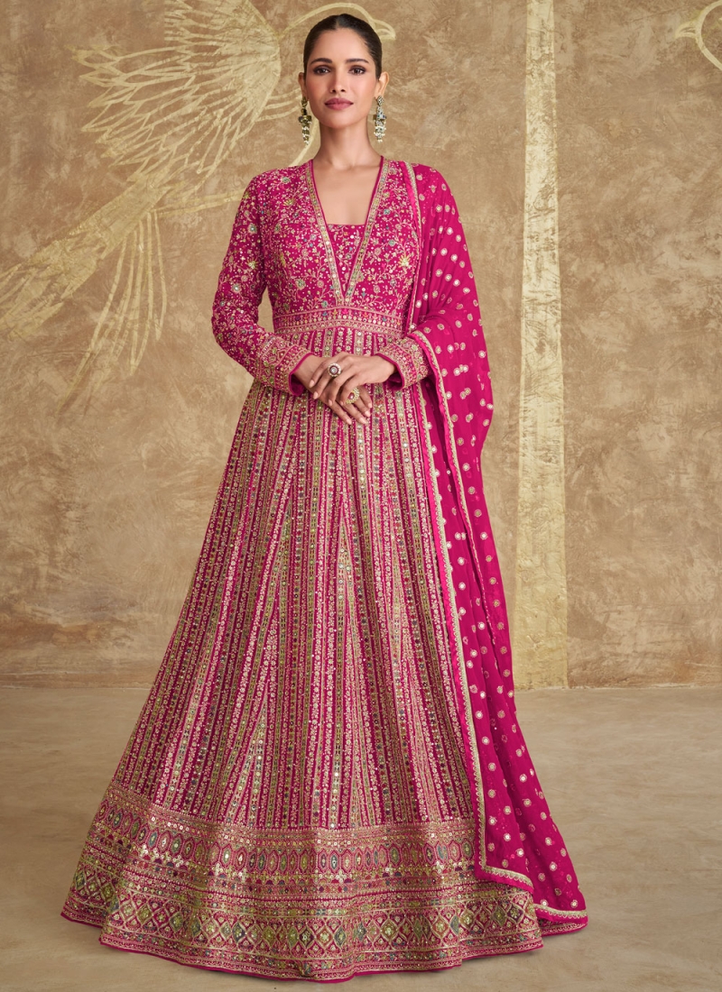 Georgette Sequins Rani Readymade Gown