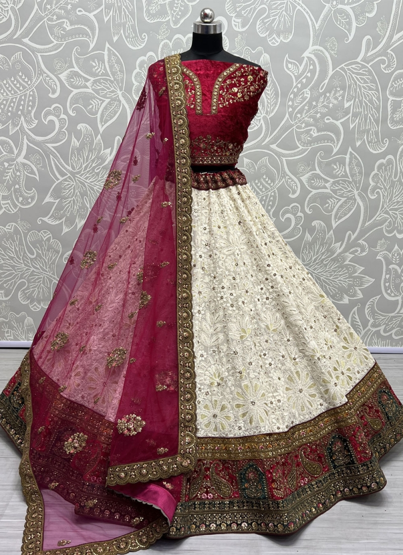 Heavy Multi Design Work Off White Color Designer Lehenga Choli – Amrutamfab