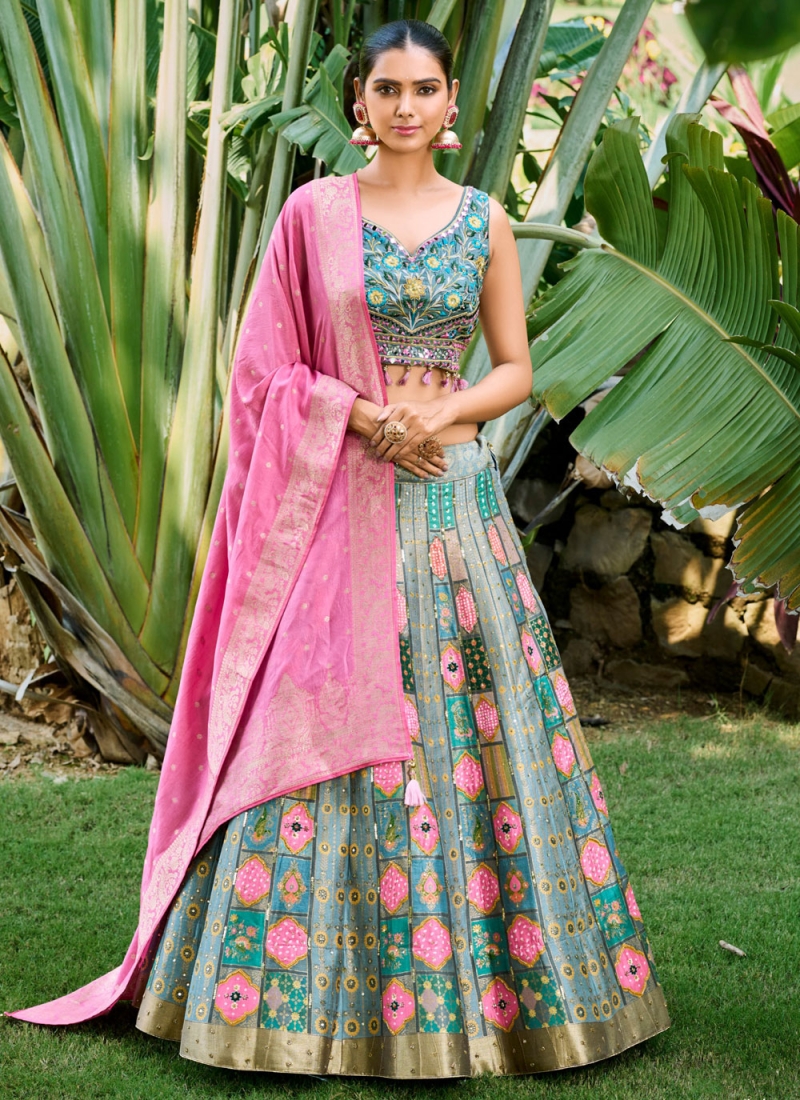 Buy Turquoise Lehenga Designs Sets Online at Best Prices – Joshindia