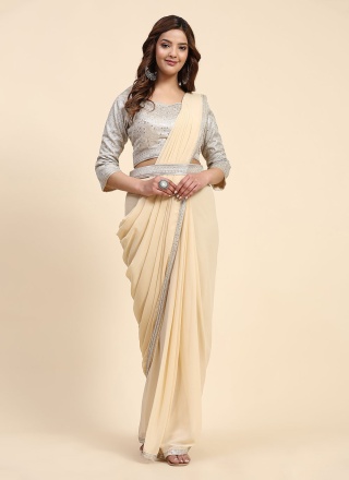 Gilded Georgette Embroidered Trendy Saree