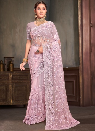 Glorious Pink Ceremonial Traditional Saree