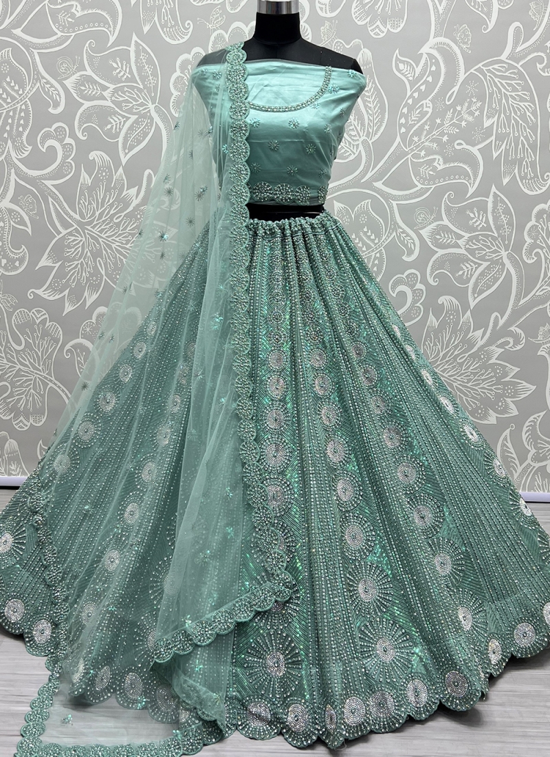 Glossy Net Sangeet Designer Lehenga Choli