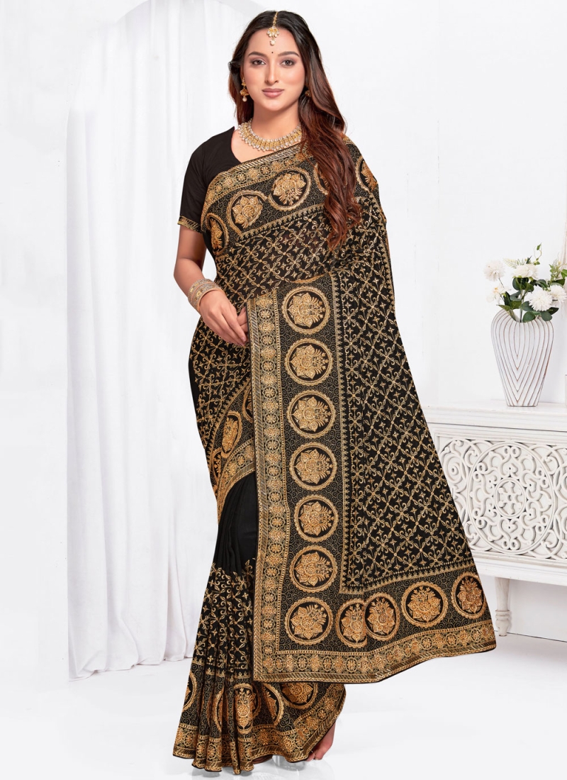 Glossy Vichitra Silk Classic Saree