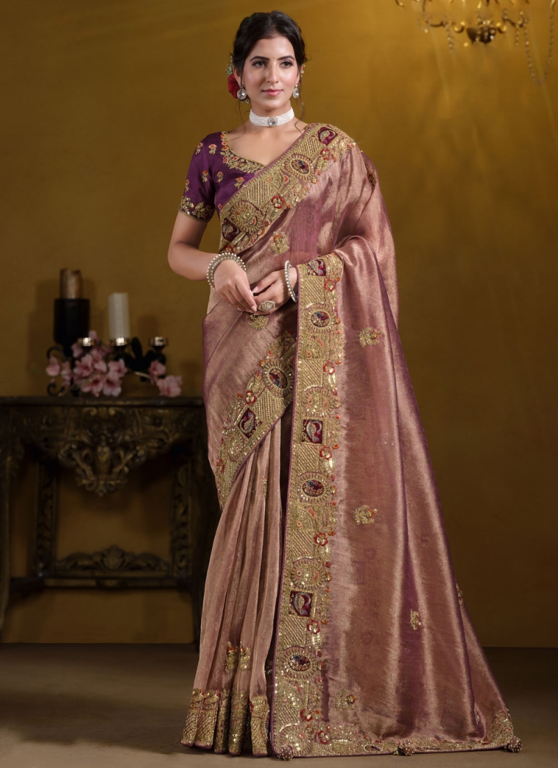 Gorgonize Silk Sequins Classic Saree