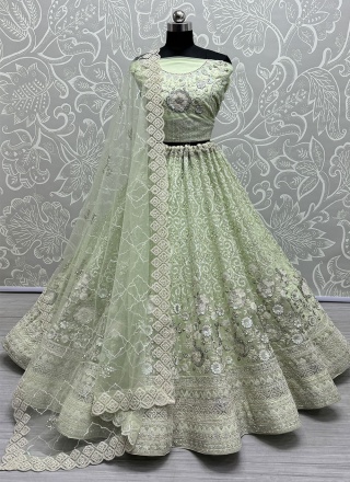 Green Color Designer Lehenga C