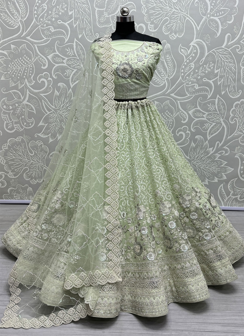 Green Color Designer Lehenga Choli