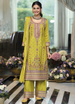 Green Color Readymade Salwar Kameez