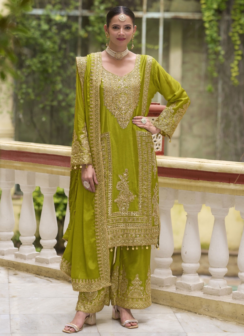 Green Color Trendy Salwar Kameez