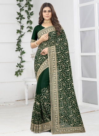 Green Color Trendy Saree