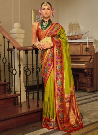 Green Color Trendy Saree