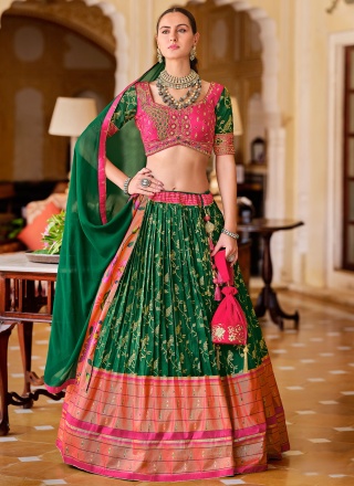 Green Engagement Readymade Lehenga Choli