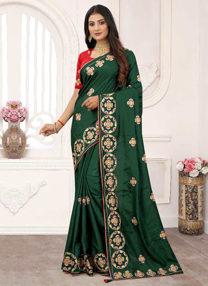 Silk Thread Designer Embroidered Semi-Stitched Saree at Rs 3195 in Jaipur