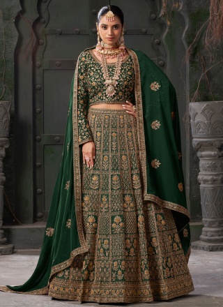 Green Wedding Georgette Readymade Lehenga Choli