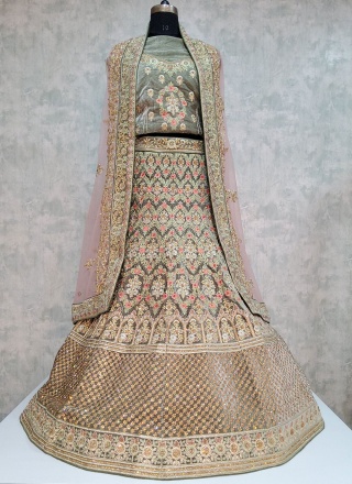 Grey Bridal Designer Lehenga Choli