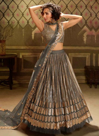 35 Gorgeous Grey/ Silver Lehengas On Real Brides You'll Love! - Wedbook |  Lehnga designs, Lehenga jewellery ideas, Lehnga dress