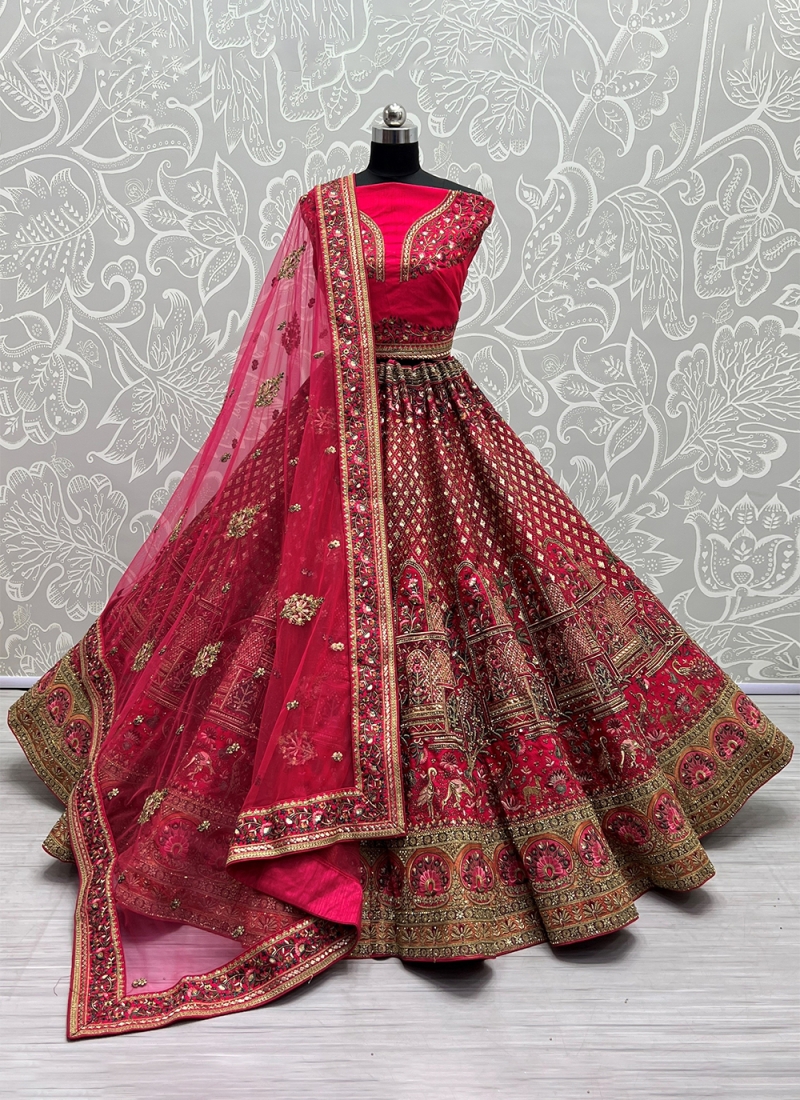 Hot Pink Sequins Designer Lehenga Choli