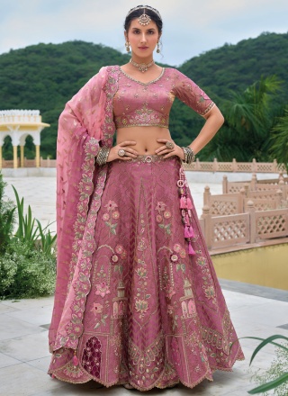 Hot Pink Thread Designer Lehenga Choli