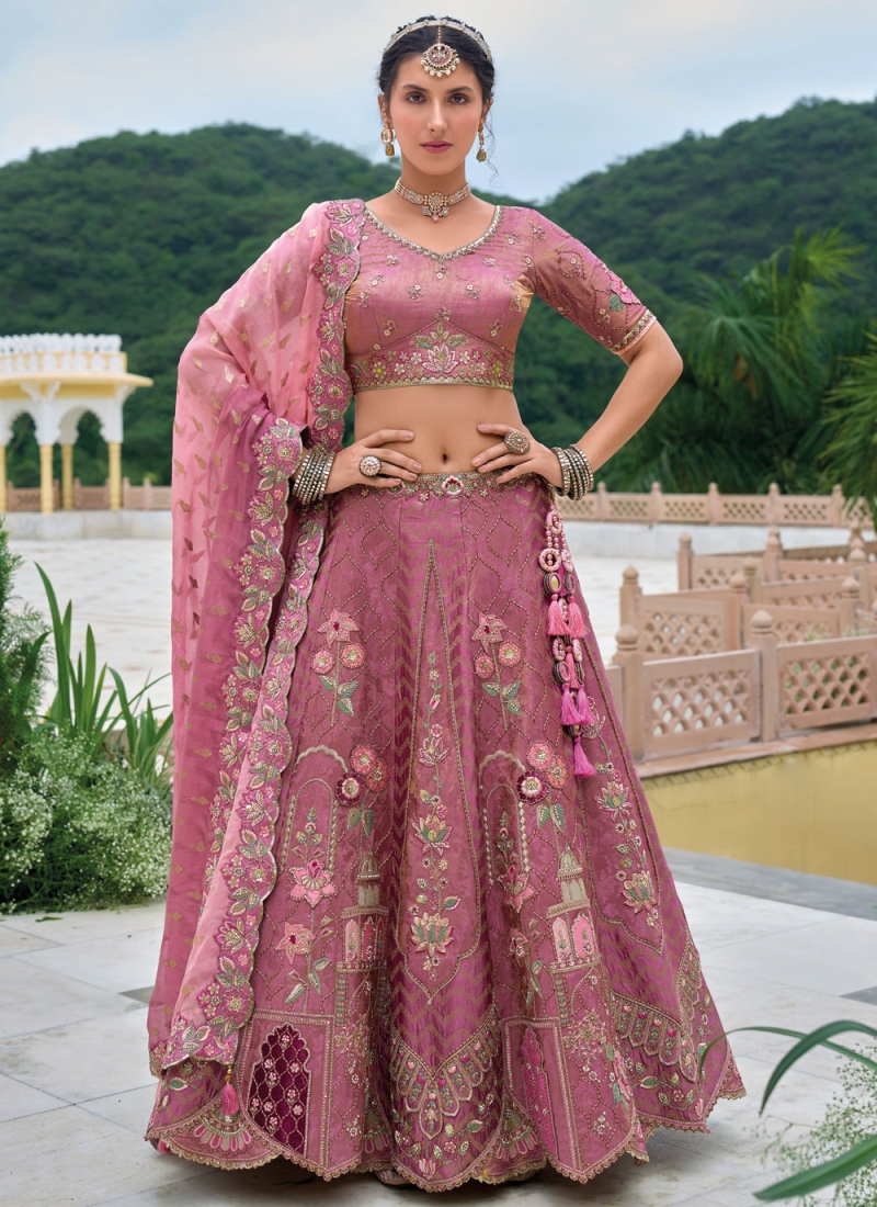 Hot Pink Thread Designer Lehenga Choli